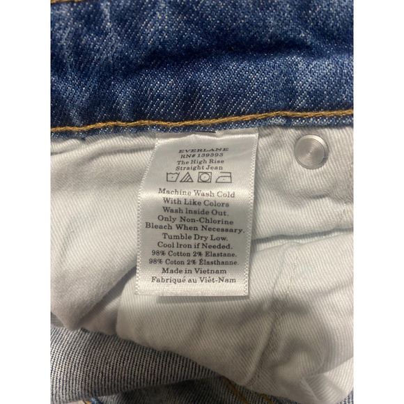 Everlane High Rise Straight Leg Jeans Blue Denim Women's Size 30 Regular - Picture 6 of 6
